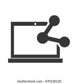 laptop share gadget technology media icon. Isolated and flat illustration. Vector graphic