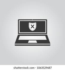 laptop with shield icon