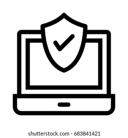 Laptop shield icon