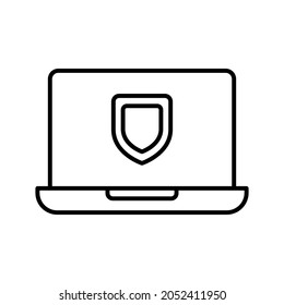 Laptop-Schild-Linie Symbol, Vektordesign, bearbeitbares Strich-Strichzeilensymbol