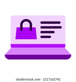 laptop shopping bag detail information product market ecommerce icon