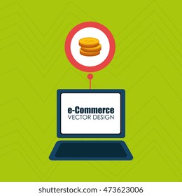 laptop shopping online buy vector illustration eps 10