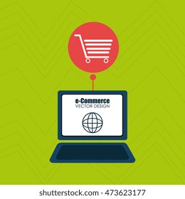 laptop shopping online buy vector illustration eps 10