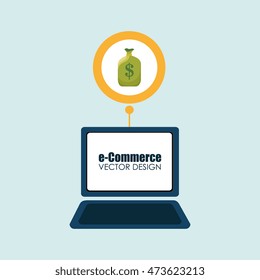 laptop shopping online buy vector illustration eps 10