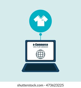 laptop shopping online buy vector illustration eps 10