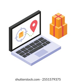 A laptop showing a delivery tracking system