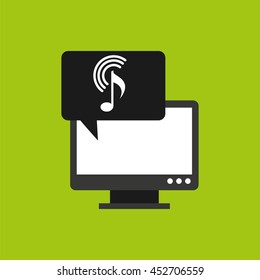 laptop showing a web icon, vector illustration