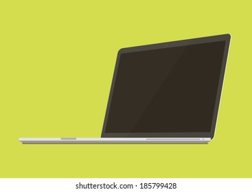 Laptop side view Flat style