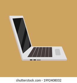 Laptop Side View Vector Illustration