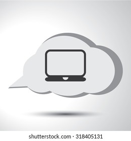Laptop sign flat icon