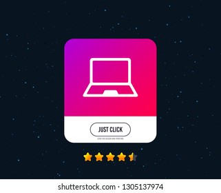 Laptop sign icon. Notebook pc symbol. Web or internet icon design. Rating stars. Just click button. Vector