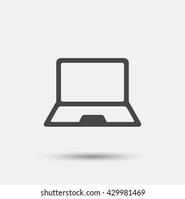 Laptop sign icon. Notebook pc symbol. Flat notebook web icon on white background. Vector