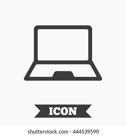Laptop sign icon. Notebook pc symbol. Graphic design element. Flat notebook symbol on white background. Vector