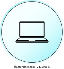 Laptop sign icon, vector illustration. Flat design style 