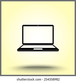 Laptop sign icon, vector illustration. Flat design style 