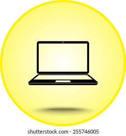 Laptop sign icon, vector illustration. Flat design style 