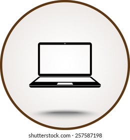 Laptop sign icon, vector illustration. Flat design style 