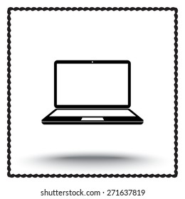 Laptop sign icon, vector illustration. Flat design style 