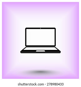 Laptop sign icon, vector illustration. Flat design style 