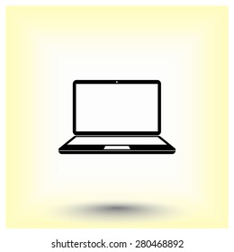 Laptop sign icon, vector illustration. Flat design style 