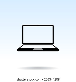 Laptop sign icon, vector illustration. Flat design style 