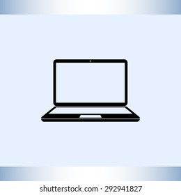 Laptop sign icon, vector illustration. Flat design style 