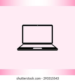 Laptop sign icon, vector illustration. Flat design style 