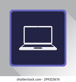 Laptop sign icon, vector illustration. Flat design style 