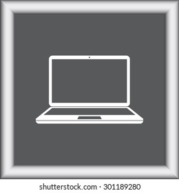 Laptop sign icon, vector illustration. Flat design style 