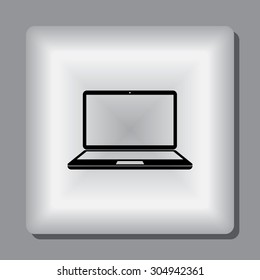 Laptop sign icon, vector illustration. Flat design style 