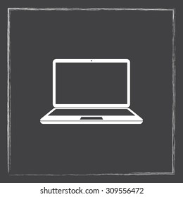 Laptop sign icon, vector illustration. Flat design style 