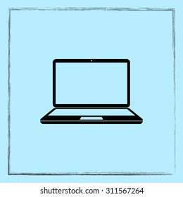 Laptop sign icon, vector illustration. Flat design style 