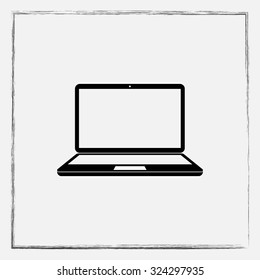 Laptop sign icon, vector illustration. Flat design style 