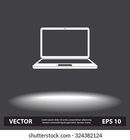 Laptop sign icon, vector illustration. Flat design style 