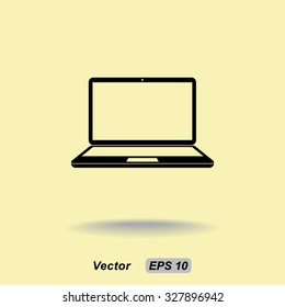 Laptop sign icon, vector illustration. Flat design style 