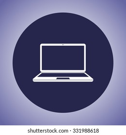 Laptop sign icon, vector illustration. Flat design style 