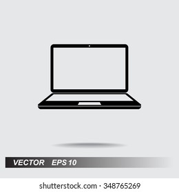 Laptop sign icon, vector illustration. Flat design style 