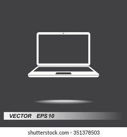 Laptop sign icon, vector illustration. Flat design style 