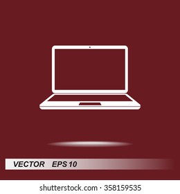 Laptop sign icon, vector illustration. Flat design style 