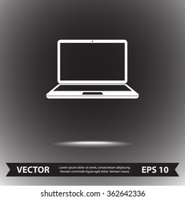 Laptop sign icon, vector illustration. Flat design style 