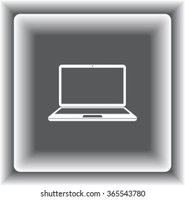 Laptop sign icon, vector illustration. Flat design style 
