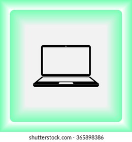 Laptop sign icon, vector illustration. Flat design style 