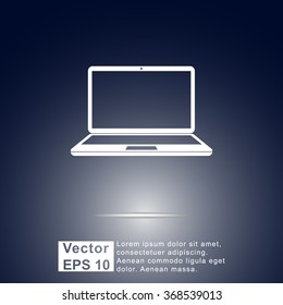 Laptop sign icon, vector illustration. Flat design style 