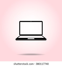 Laptop sign icon, vector illustration. Flat design style 