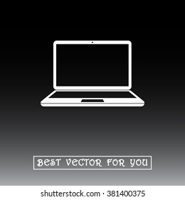 Laptop sign icon, vector illustration. Flat design style 