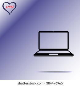 Laptop sign icon, vector illustration. Flat design style 
