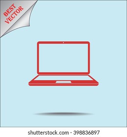 Laptop sign icon, vector illustration. Flat design style 