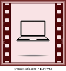 Laptop sign icon, vector illustration. Flat design style 