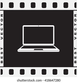 Laptop sign icon, vector illustration. Flat design style 