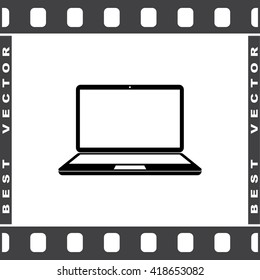 Laptop sign icon, vector illustration. Flat design style 